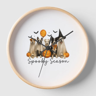 Horloge Chien d'Halloween de la saison éffrayante