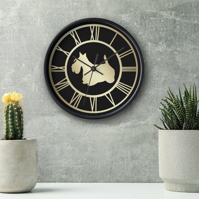 Horloge Chien écossais en or (Créateur téléchargé)