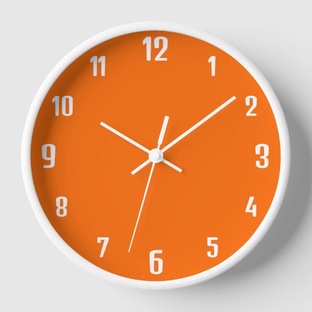 Horloge Chiffres blancs modernes | Classic Neon Sunset Ora (Recto)