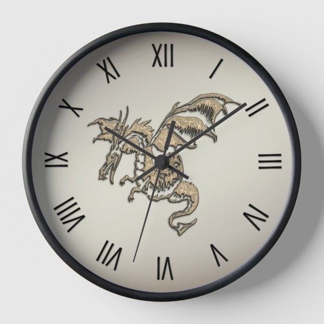 Horloge Chiffres romains du dragon d'or (Recto)