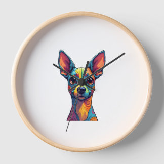 Horloge Chihuahua  Abstract Painting  Colour  Cute Dog (5)