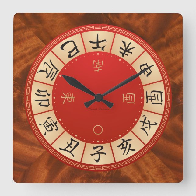 Horloge chinoise du mur de zodiac (Recto)