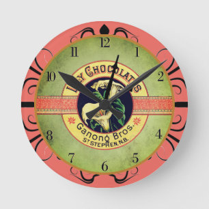 Horloge chocolat Art nouveau moyen-horloge