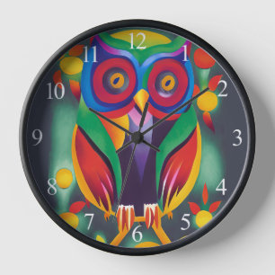 Horloge Chouette holographique couleur mignonne