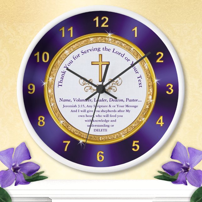 Horloge Christian Merci Gifts. Professeur, Pasteur, Chef (Bible Verse Clocks. Great, Gifts for Church Leaders. Gifts for Deacons and Choir Director Gifts. )