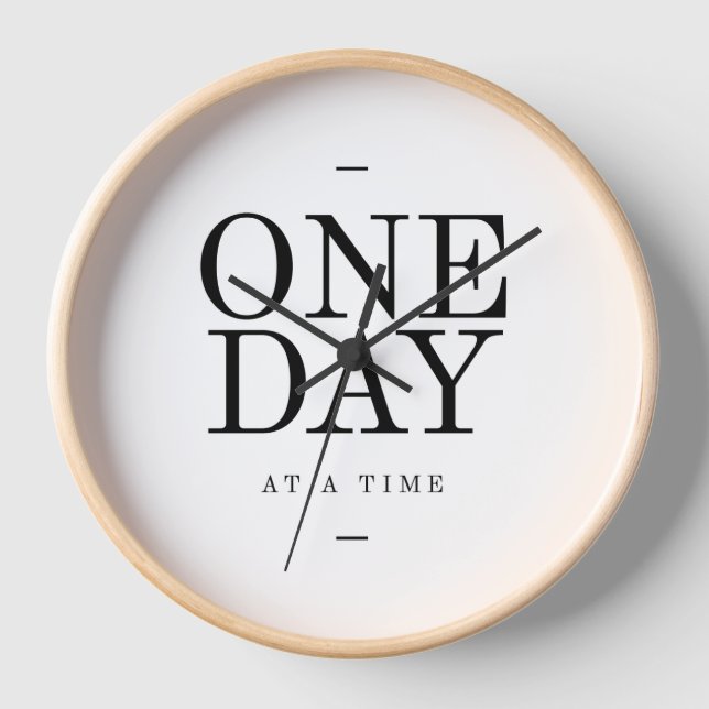 Horloge Citation de sobriété inspirante d'un jour Noir bla (Recto)