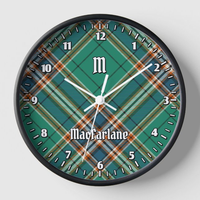 Horloge Clan MacFarlane Tartan de chasse antique (Recto)
