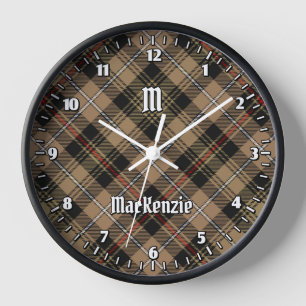 Horloge Clan Mackenzie Hunting Brown Tartan Large Clock