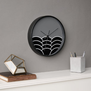 Horloge Classic Contemporary Scalloped Scales Art Motif