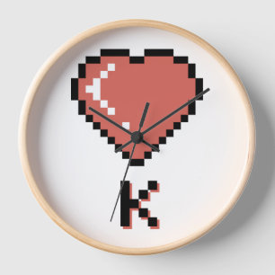 Horloge Coeur King contour noir