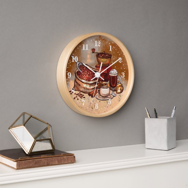 Horloge coffee bar decor large clock (Bureau)
