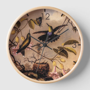 Horloge Colibris et papillon vintages