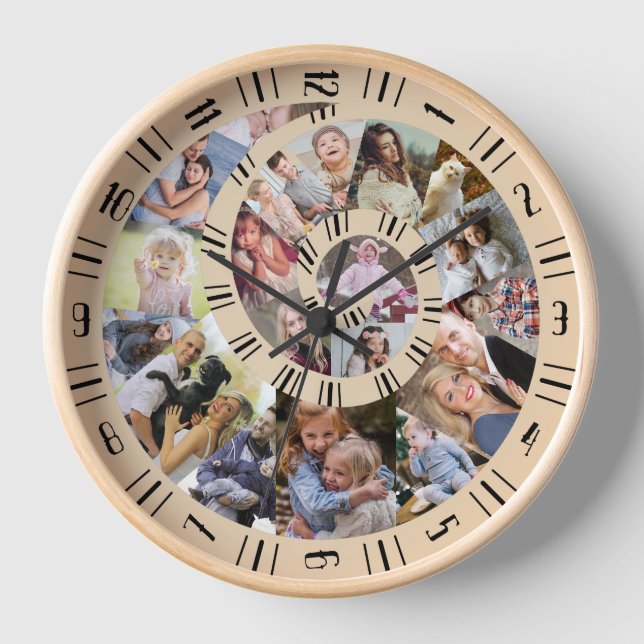 Horloge Collage photo de famille personnalisée Nautilus Sp (Recto)
