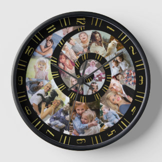 Horloge Collage Photo Famille Personnalisée Nautilus Spira