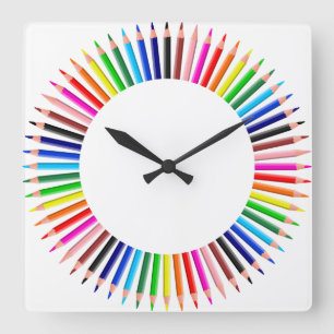 Horloge colorée de crayons