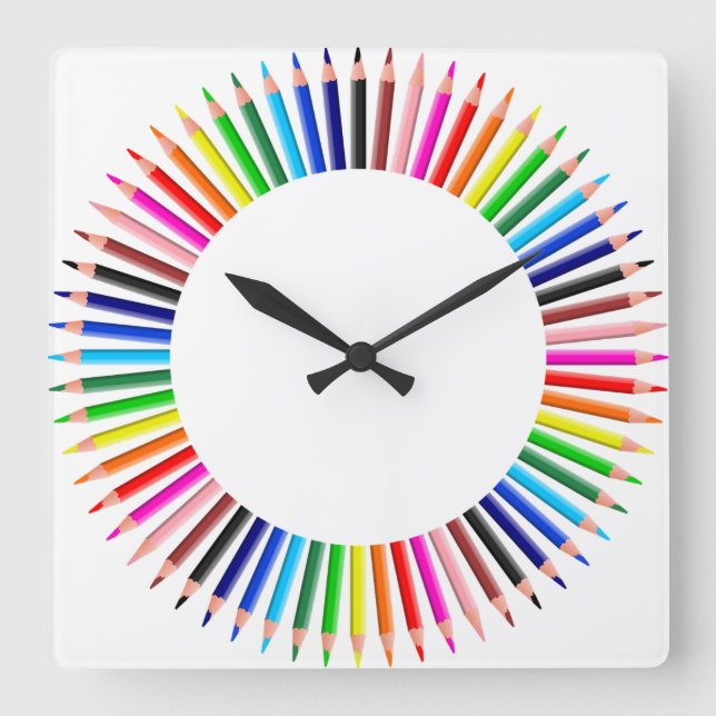 Horloge colorée de crayons (Recto)