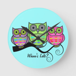 Horloge colorée de hibou