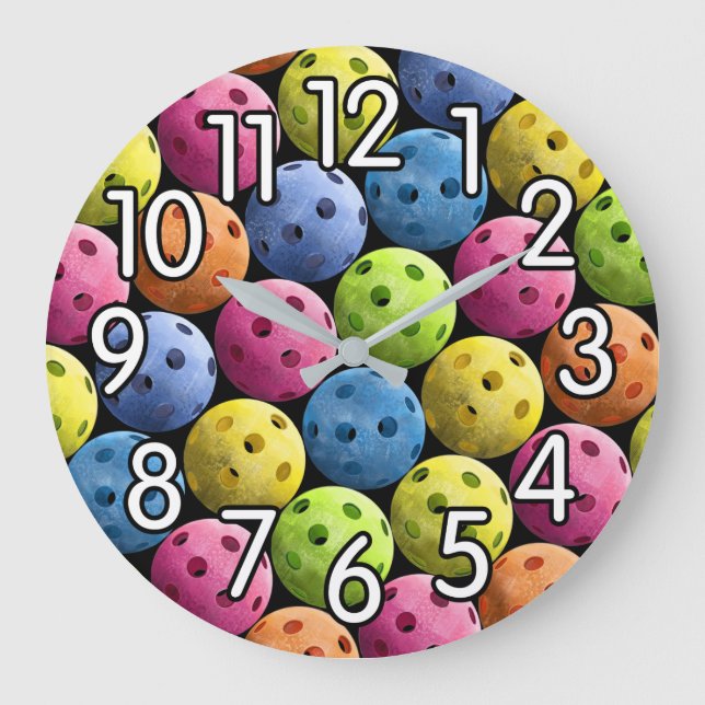 Horloge colorée de Pickleball (Recto)