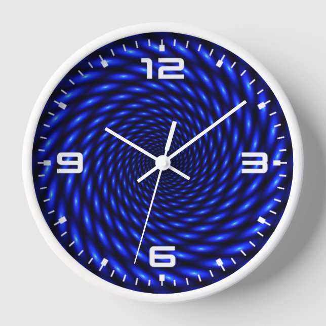 Horloge Conception circulaire bleue Abstraite (Recto)