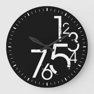 horloge contemporaine en noir et blanc