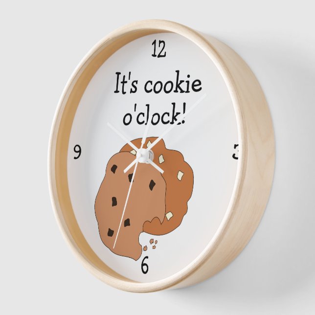 Horloge Cookie O'Clock amusant graphique alimentaire (Angle)