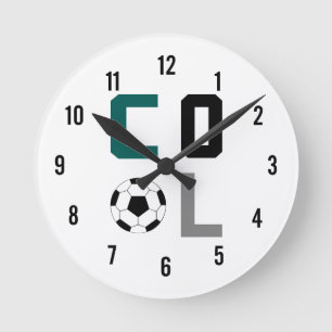 Horloge cool de soccer (verte)
