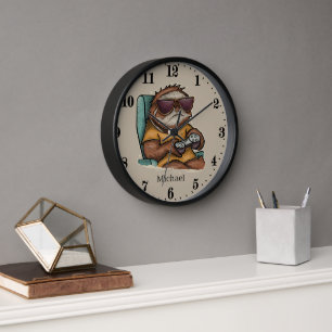 Horloge Cool unisex sloth gaming ajouter nom