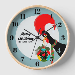 Horloge Coq portugais et saint Bauble de Noël