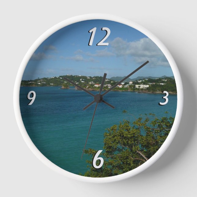 Horloge Côte de Sainte-Lucie - Caraïbes Photo de vacances (Recto)