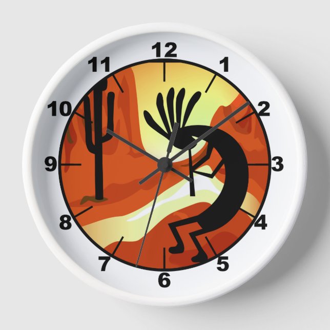 Horloge Coucher de soleil du désert de Kokopelli (Recto)