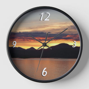 Horloge Coucher de soleil en Alaska I Photographie de l'Al