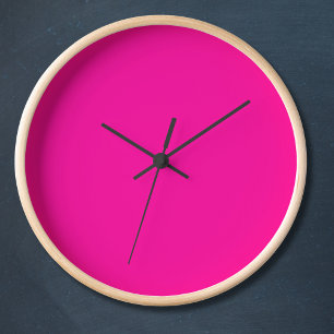 Horloge Couleur solide rose néon