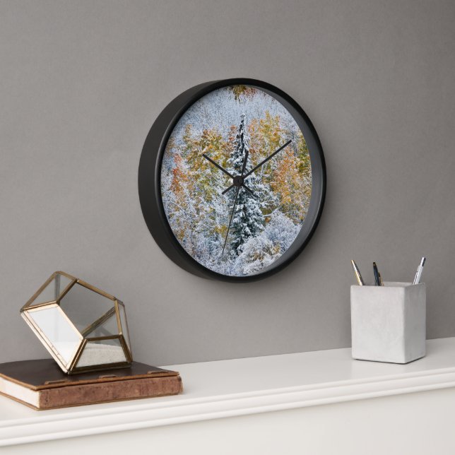 Horloge Couleurs automnales des Aspens et du col Keebler (Bureau)
