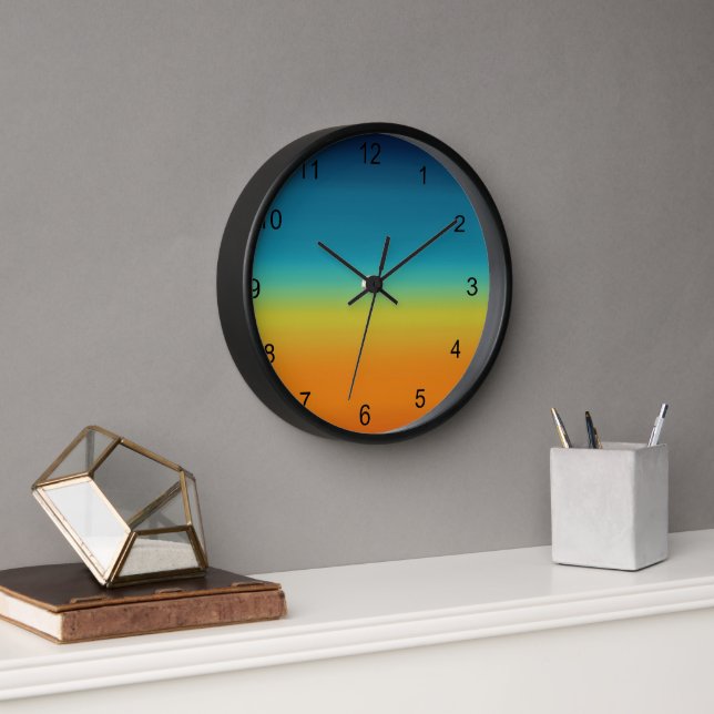 Horloge Couleurs Sunset Sud-Ouest encadrées (Bureau)