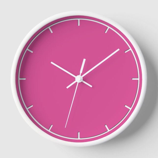 Horloge Couvercle mural rose simple framboise (Recto)