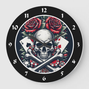 Horloge Crâne de Poker