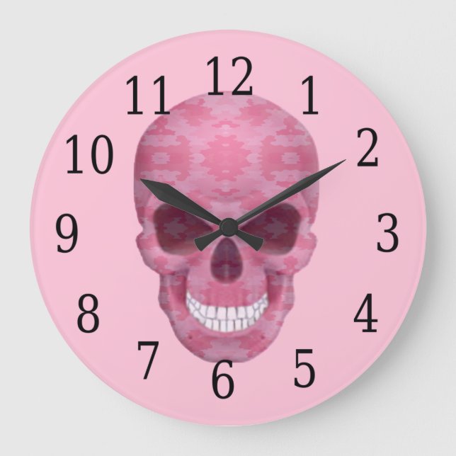 Horloge crânienne du camouflage rose (Recto)