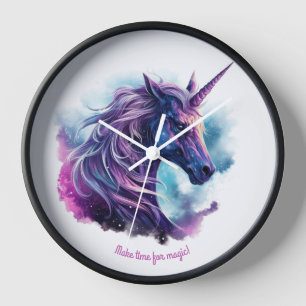 Horloge Créez Votre Propre Licorne Violette Mythique