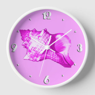 Horloge Croquis en coquille de conque - teintes orchidées 