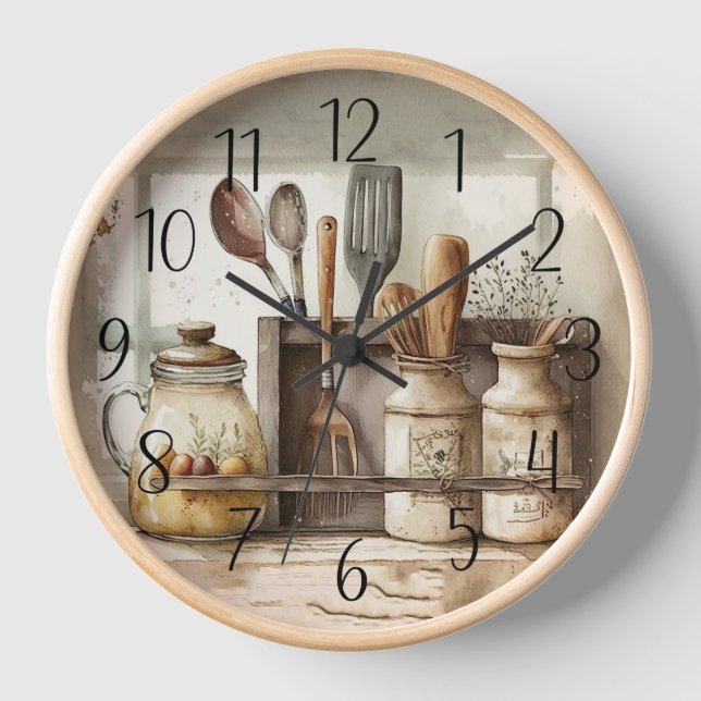 Horloge Cuisine agricole du comté rustique (Recto)