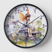 Cute aquarelle Bois Fée Papillon Floral