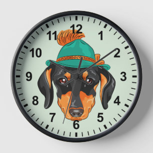 Horloge Cute Dachshund en Casquette tyrolien