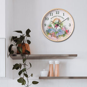 Horloge Cute Farm Flowers Basket, Custom Wall 