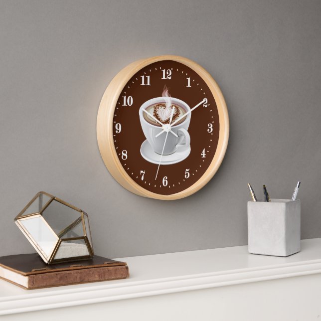 Horloge Cute I love café bar (Bureau)