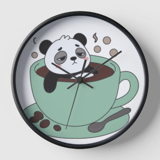 Horloge Cute Panda In Coffee Cup Coffee Lover Gift
