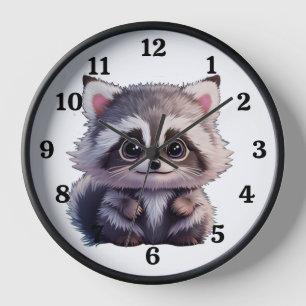 Horloge Cute raccoon animaux de forêt amis de forêt
