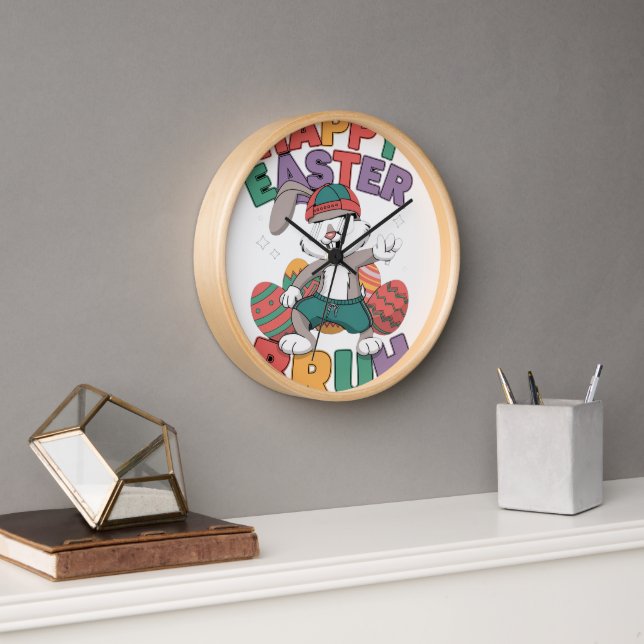Horloge Dabbing Bunny Pâques Bruh (Bureau)