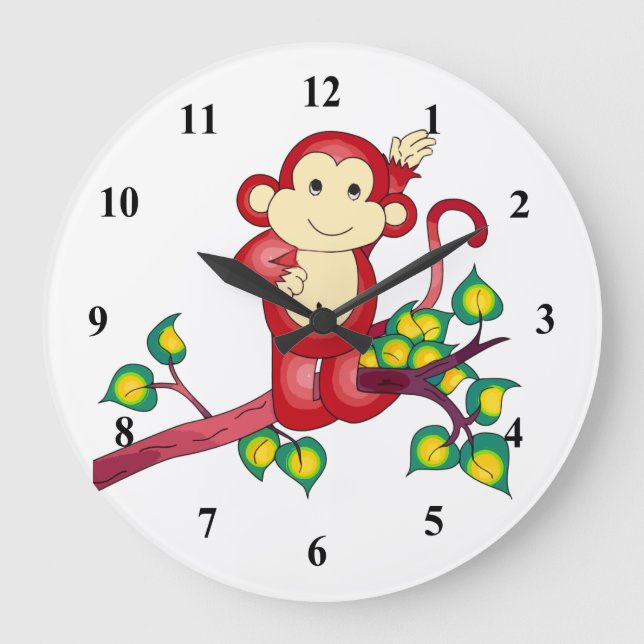 Horloge d'animal de singe rouge (Recto)