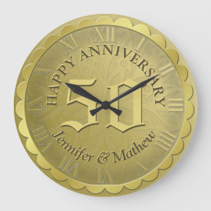 Horloge d'anniversaire personnalisée Or
