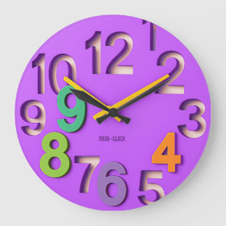 Horloge d'apprentissage colorée avec fond violet